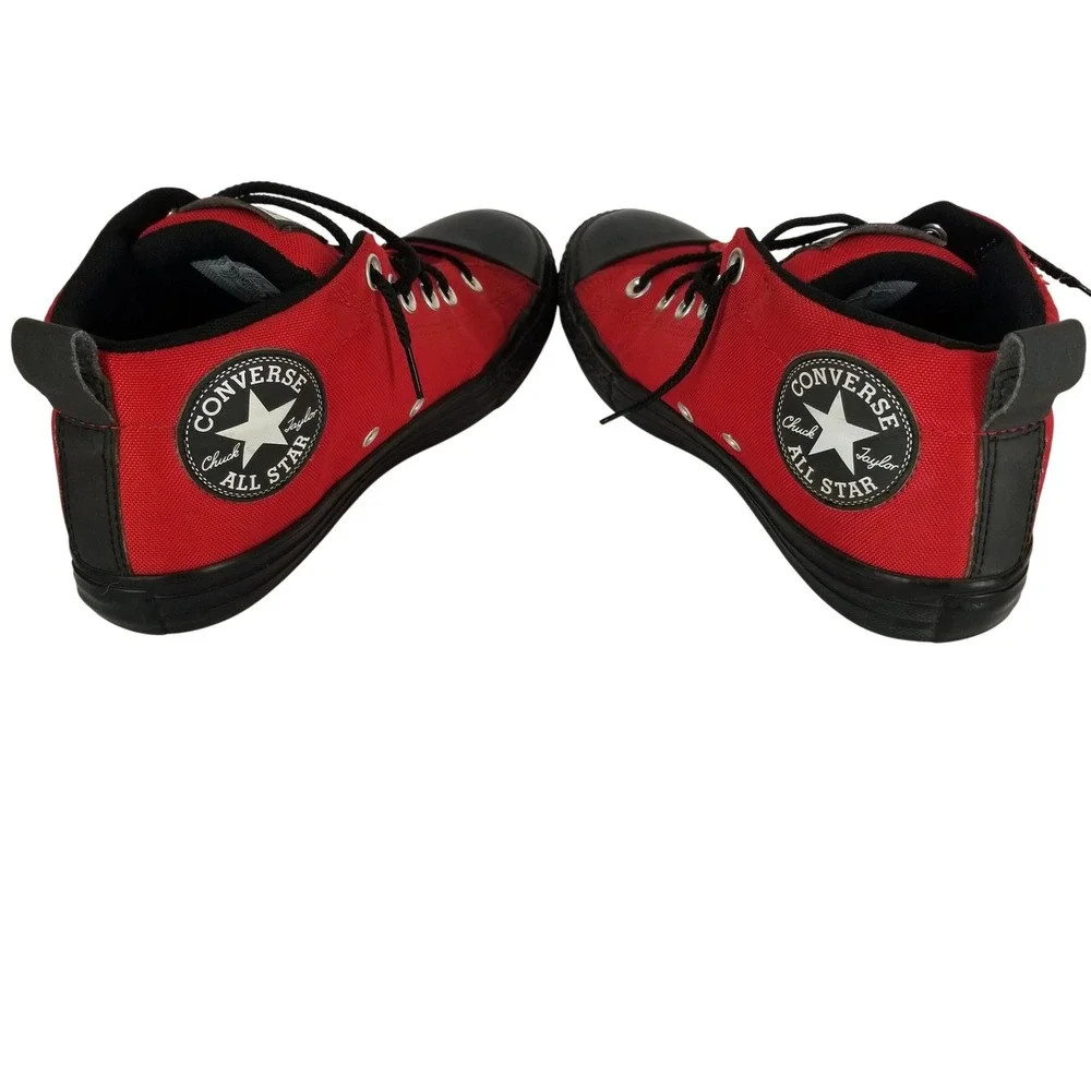 Converse Chuck‎ Taylor All Star Street Mid Top Red Black Canvas Junior Size 5